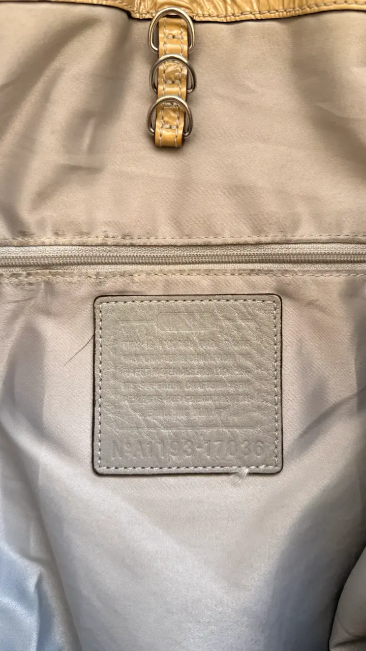 Bolso de cuero beige coach - 3