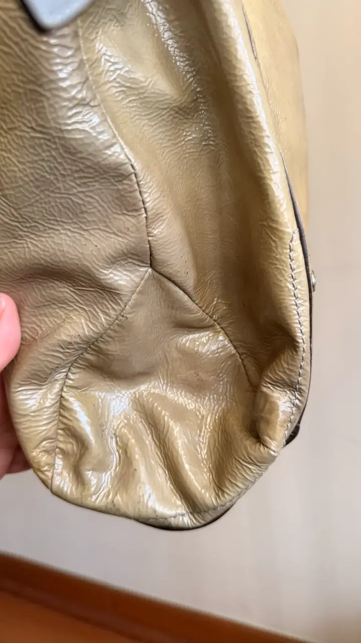 Bolso de cuero beige coach - 6