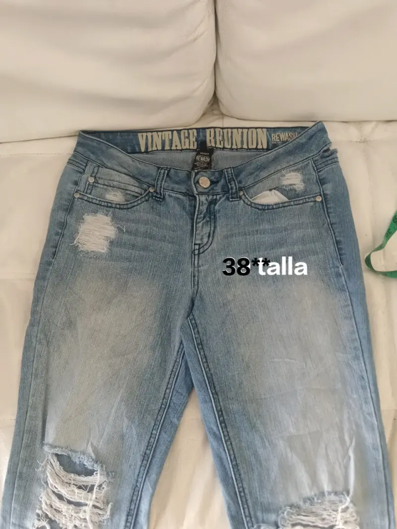 Jeans Vintage Reunion Rewash Talla 38