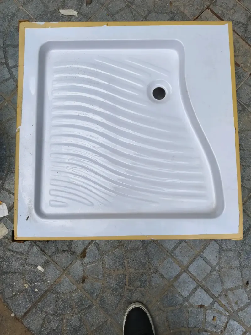 Receptor de Ducha Cuadrado Blanco con Desagüe - 1