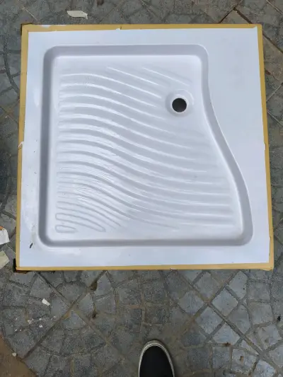 Receptor de Ducha Cuadrado Blanco con Desagüe - miniatura 1