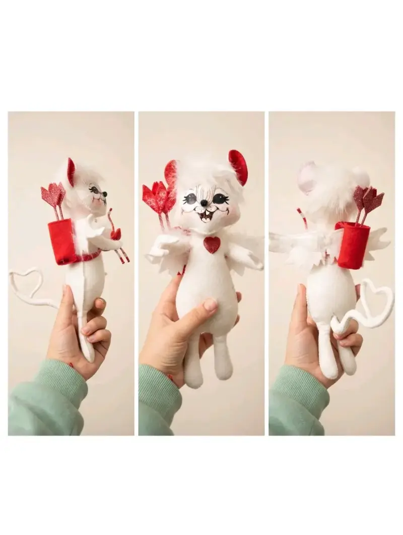 Muñeco de Peluche Ángel Cupido Blanco y Rojo
