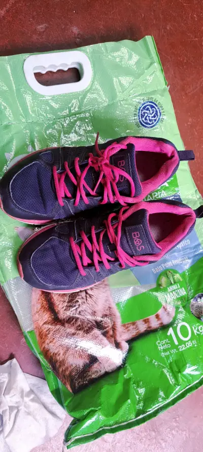 Zapatillas deportivas negras con detalles rosados BOS - miniatura 1