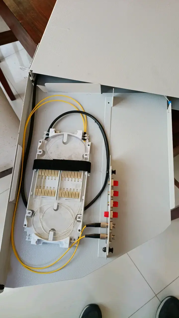 Caja de distribución de fibra óptica con conectores - 2