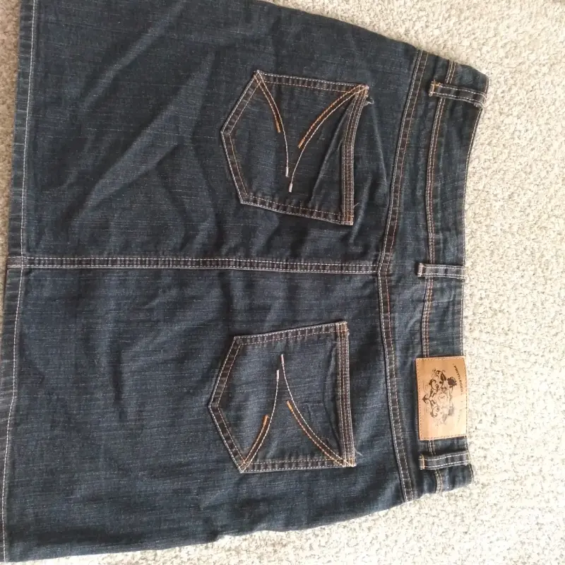 Falda de mezclilla azul oscuro talla 38 - 6