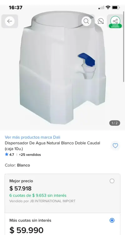 Dispensador de Agua Purificada Bollenes Blanco - miniatura 4