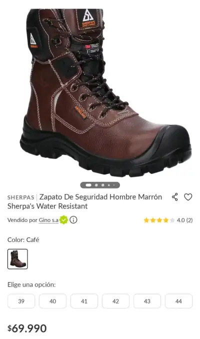 Botas de Seguridad Marrón Sherpa Water Resistant - miniatura 3