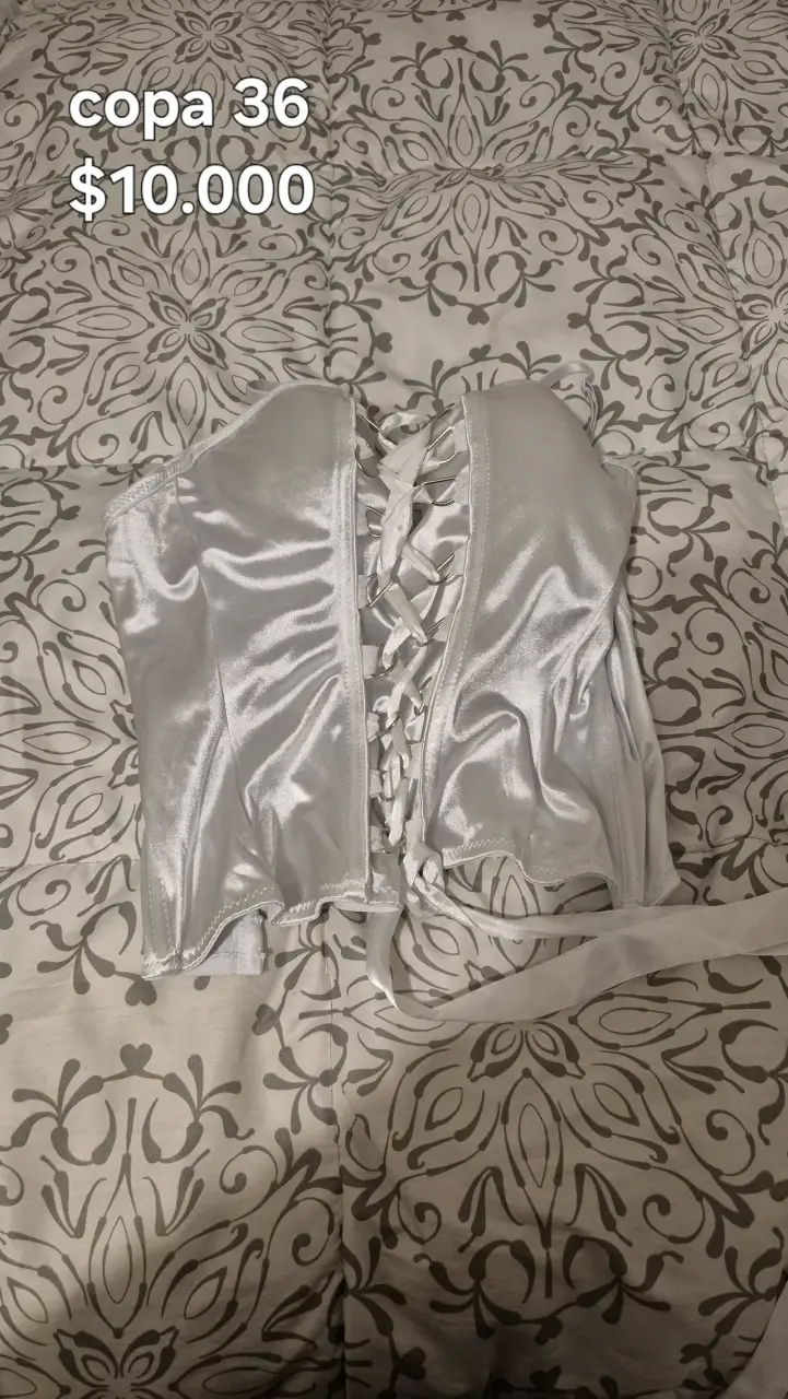 Corset blanco con encaje talla 36
