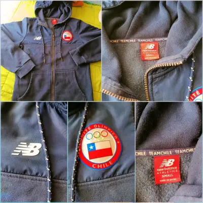 Polerón New Balance Team Chile azul con capucha - miniatura 3