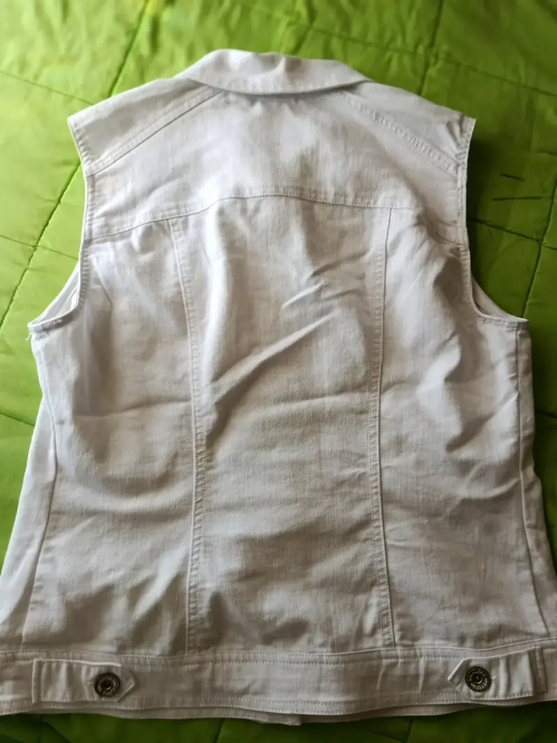 Chaqueta Blanco Sin Mangas Estilo Casual - 2