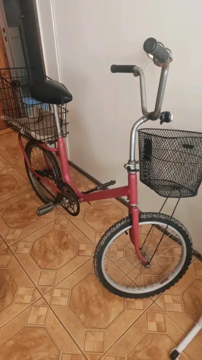 Bicicleta urbana roja con canastos mini  marca Cic - miniatura 1