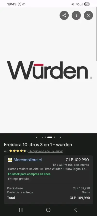 Freidora de Aire 10 Litros 3 en 1 Würden - miniatura 1