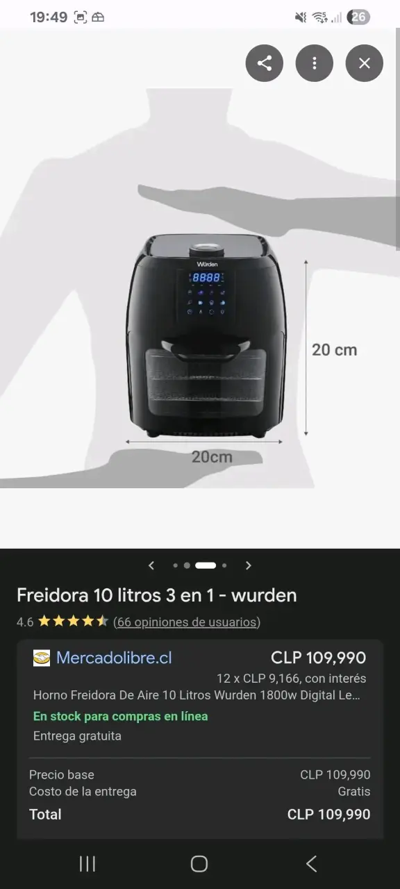 Freidora de Aire 10 Litros 3 en 1 Würden - 2