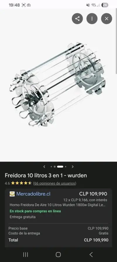 Freidora de Aire 10 Litros 3 en 1 Würden - miniatura 3