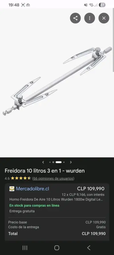 Freidora de Aire 10 Litros 3 en 1 Würden - miniatura 5