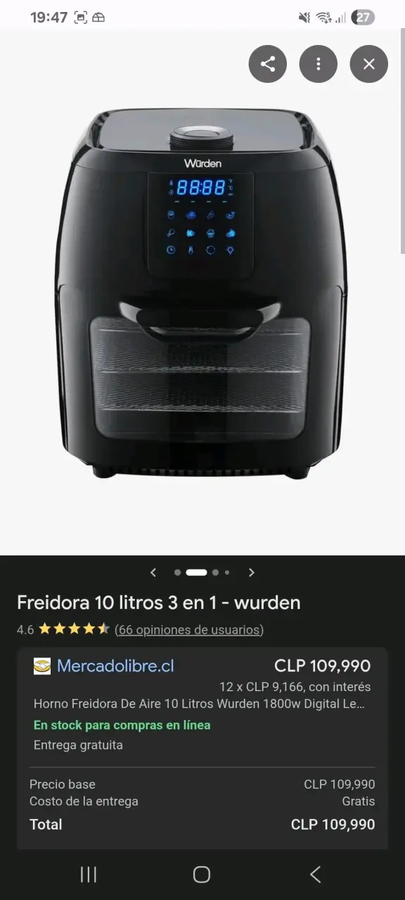 Freidora de Aire 10 Litros 3 en 1 Würden - 6