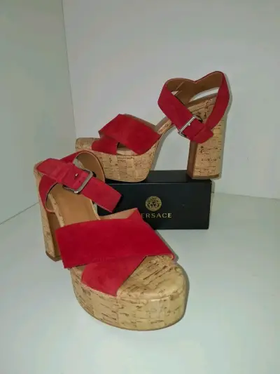 Sandalias de plataforma rojas Versace - miniatura 1
