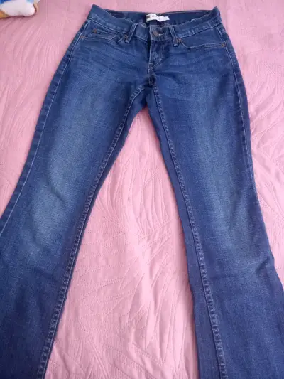 Pantalón tiro bajo flare azul - miniatura 1