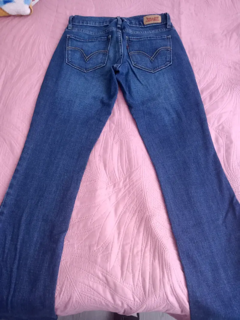 Pantalón tiro bajo flare azul - 2