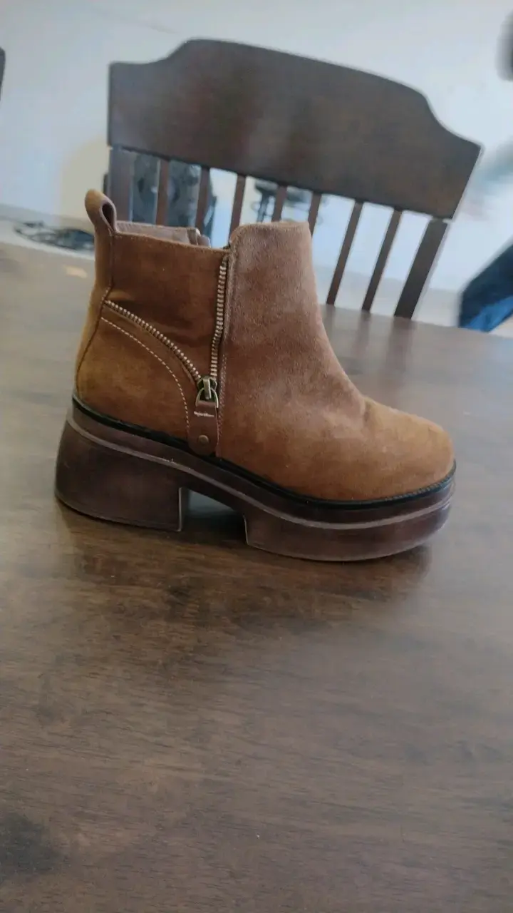 Botines de gamuza marrón con plataforma - 3