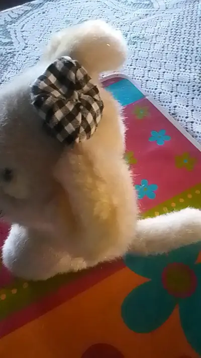 Peluche de oso con moño a cuadros - miniatura 2
