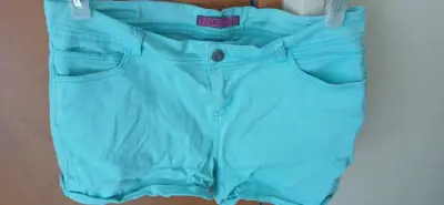 Shorts de mezclilla turquesa para mujer talla 44 - miniatura 1