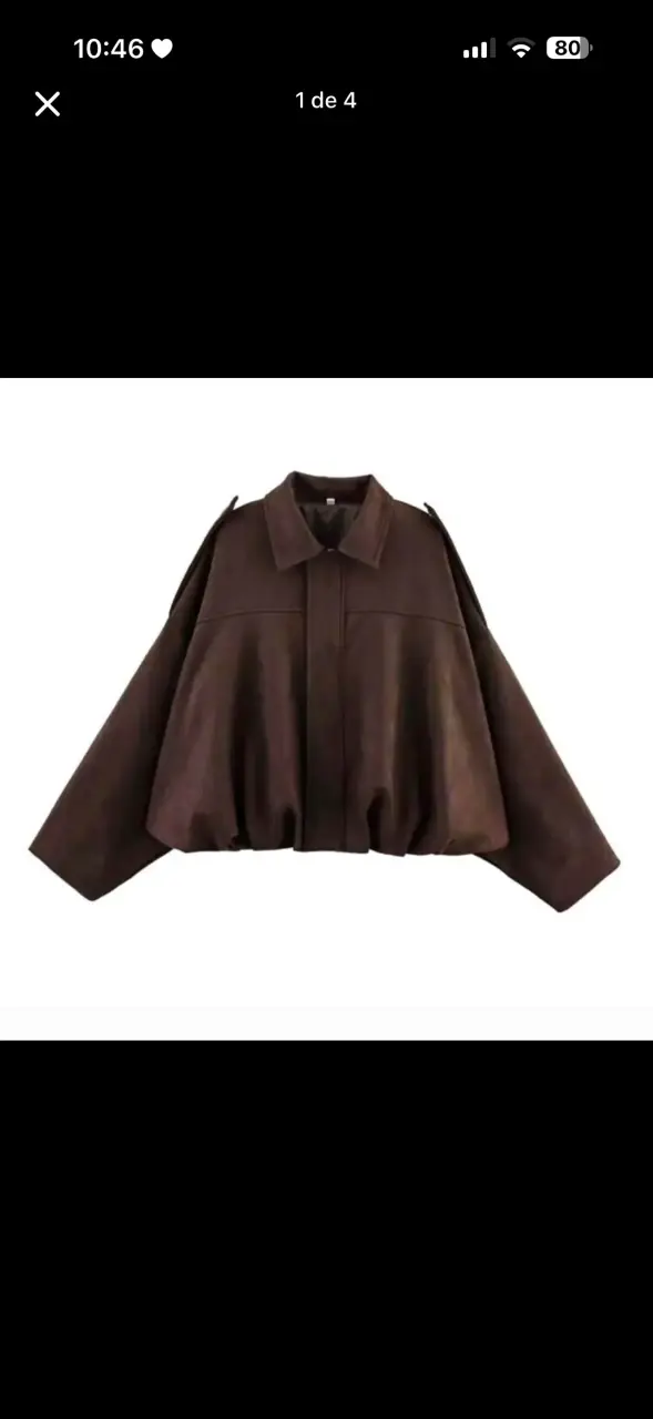 Chaqueta Oversize Marrón de Mujer - 1