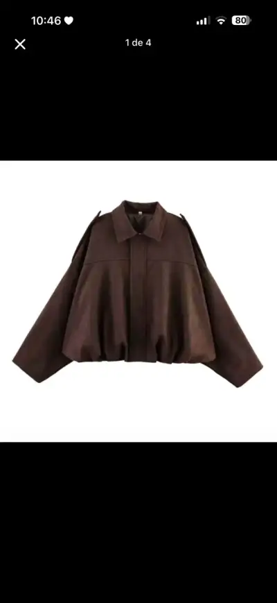 Chaqueta Oversize Marrón de Mujer - miniatura 1