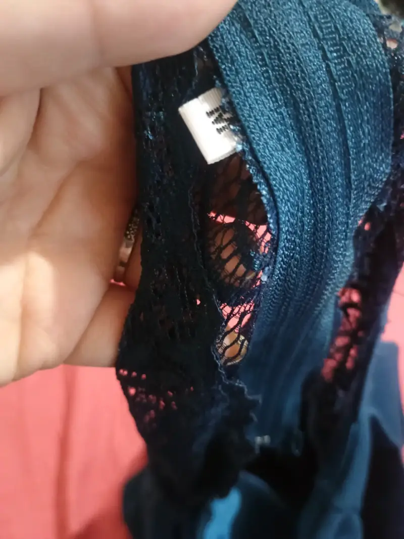 Vestido azul con encaje para mujer - 3
