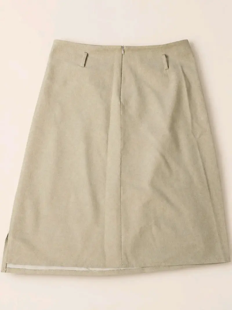 Falda beige con cintura ajustable y tela ligera - 2
