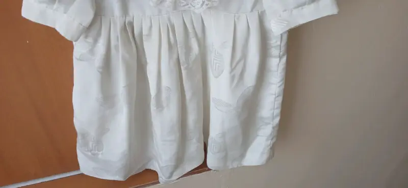 Vestido vintage blanco de bebé con encaje - 3