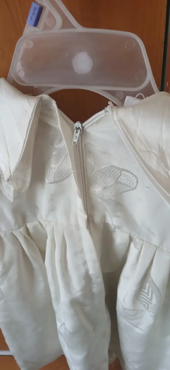 Vestido vintage blanco de bebé con encaje - 6
