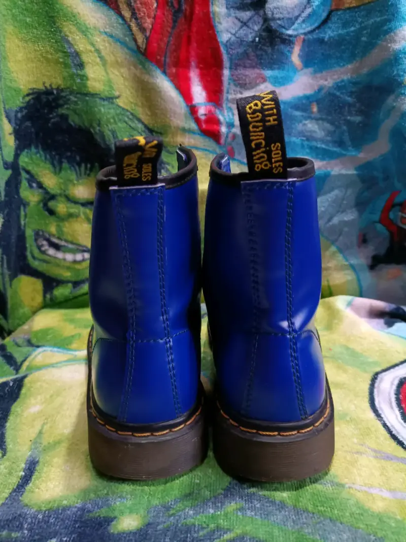 Botas azul estilo dr martens n37 - 6