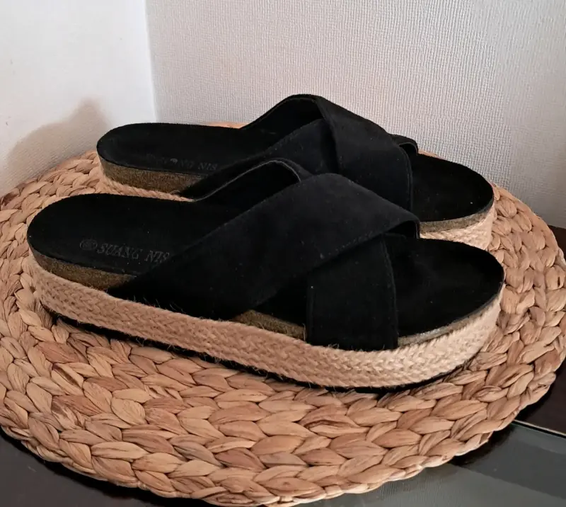 Sandalias negras de plataforma para mujer - 3