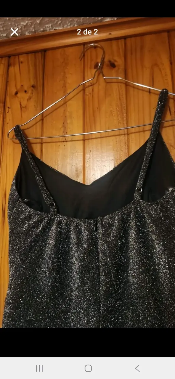 Vestido largo de fiesta negro brillante - 2