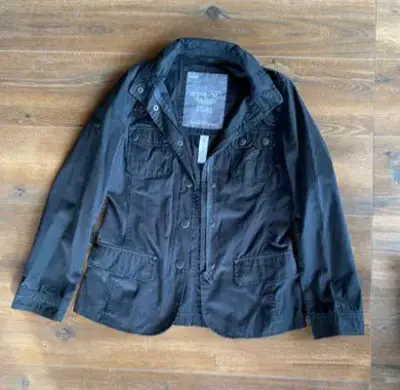 Chaqueta negra de algodón para mujer - miniatura 1