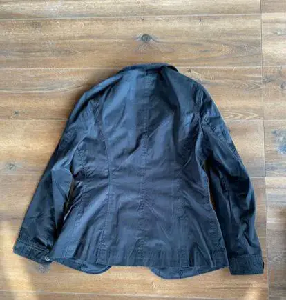 Chaqueta negra de algodón para mujer - 2