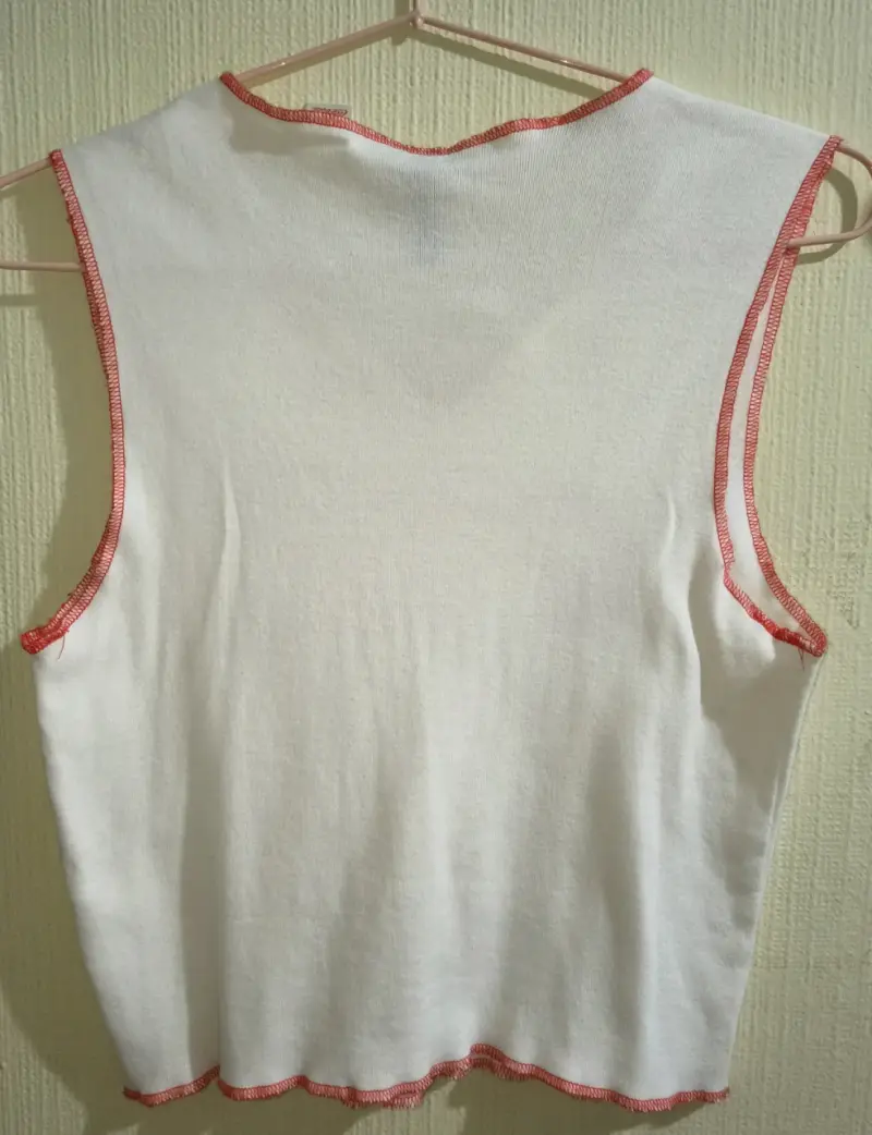 Polera sin mangas Cherry Coke blanca y roja - 2
