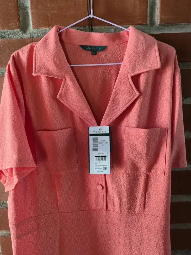 Vestido coral Ma Griffe talla L - 2