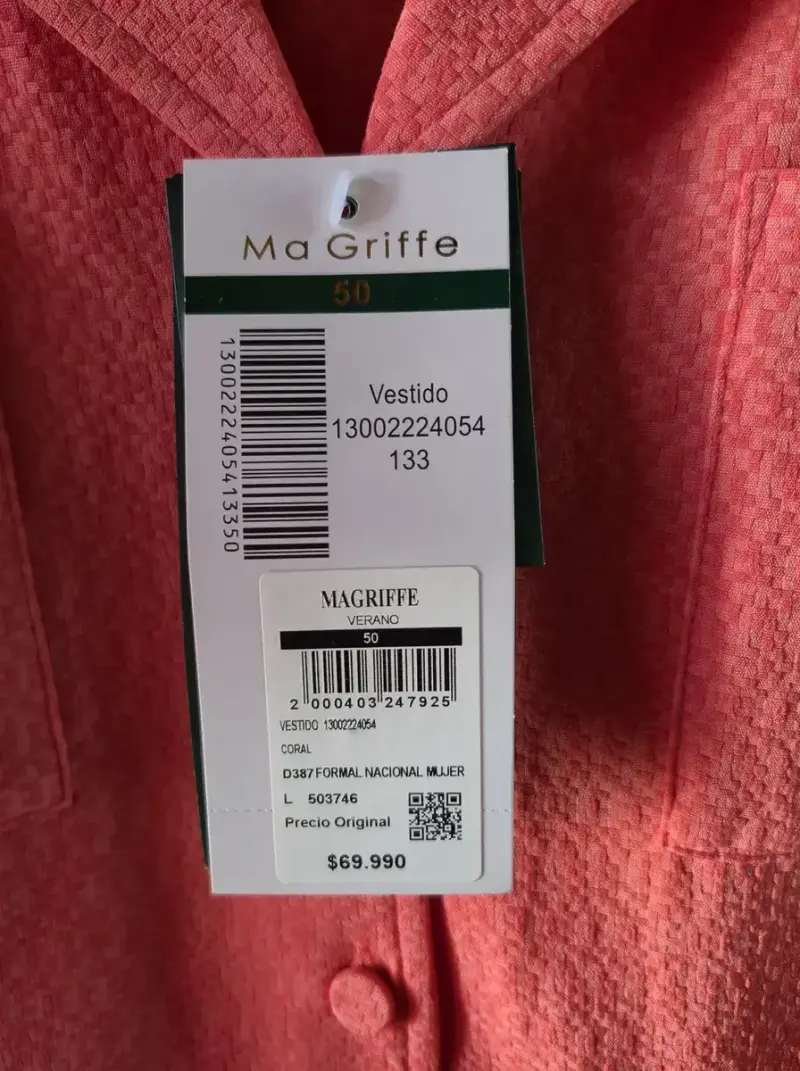 Vestido coral Ma Griffe talla L - 3