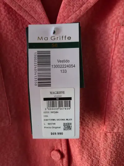 Vestido coral Ma Griffe talla L - miniatura 3