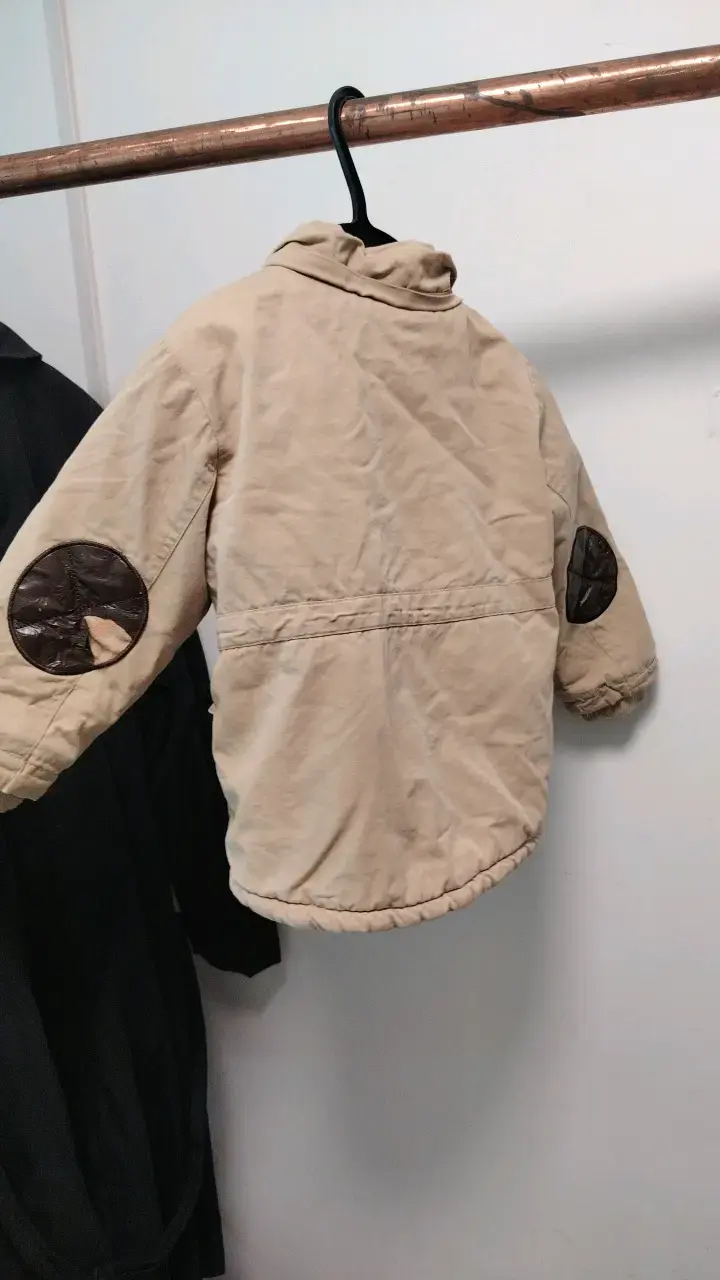 Chaqueta infantil beige con forro polar - 3