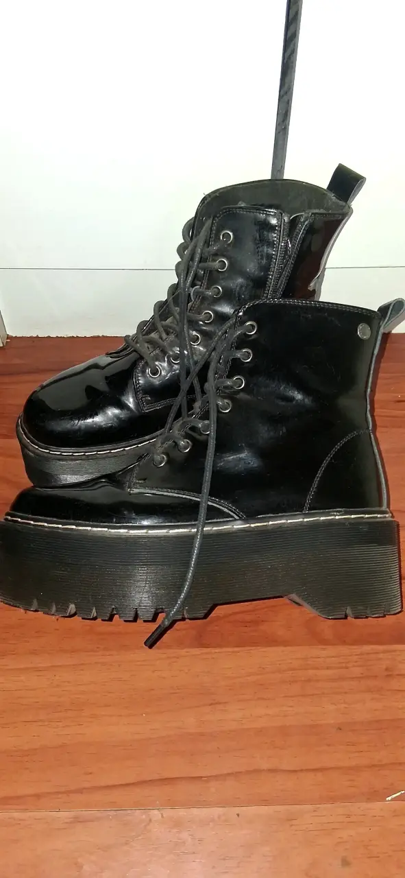 Botas negras de plataforma con cordones C Moran - 2