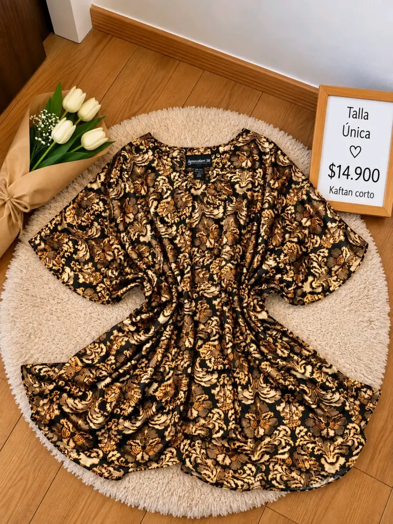 Kaftán corto estampado floral talla única