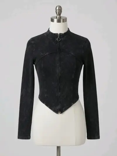 Conjunto de leggings y chaqueta negra para mujer - miniatura 1
