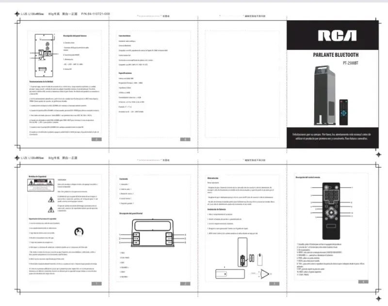 Parlante Bluetooth RCA con Control Remoto - 4