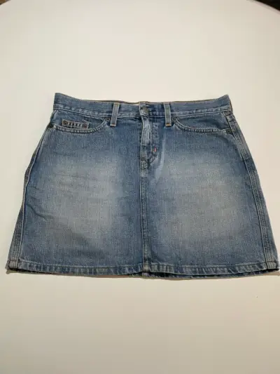 Falda de mezclilla azul casual para mujer - miniatura 1