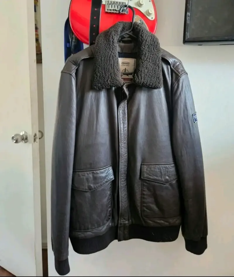 Chaqueta de cuero Ferouch con cuello desmontable - 1