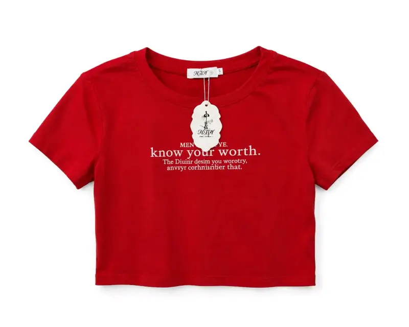 Poleras corta roja y rosada - 1