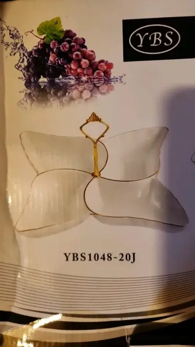 Bandeja de cerámica con diseño de pétalos YBS - miniatura 1